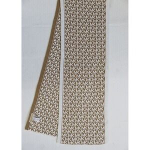 Michael Kors Knit Logo Scarf Reversible Women's Multi Color Brown White